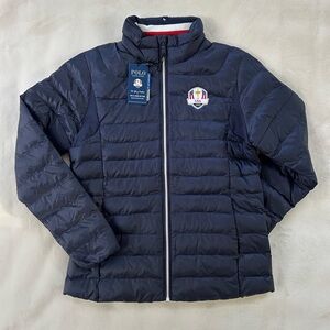 Ralph Lauren Navy Convertible Puffer Ladies Jacket w/ US Ryder Cup Team ‘20 Logo